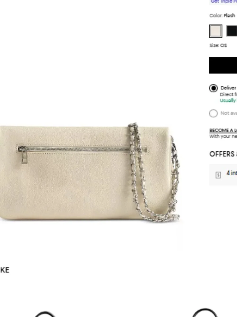 Zadig & Voltaire Rock Leather Shoulder Bag - Color Flash(Cream/Ivory) - Picture 3 of 16